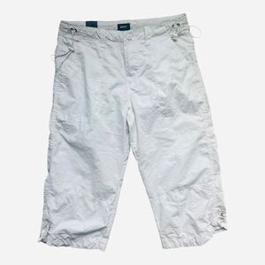 NWT Womens Max Y2K Fashion White Cropped Paracord Pull Cropped Pants - Sz 32